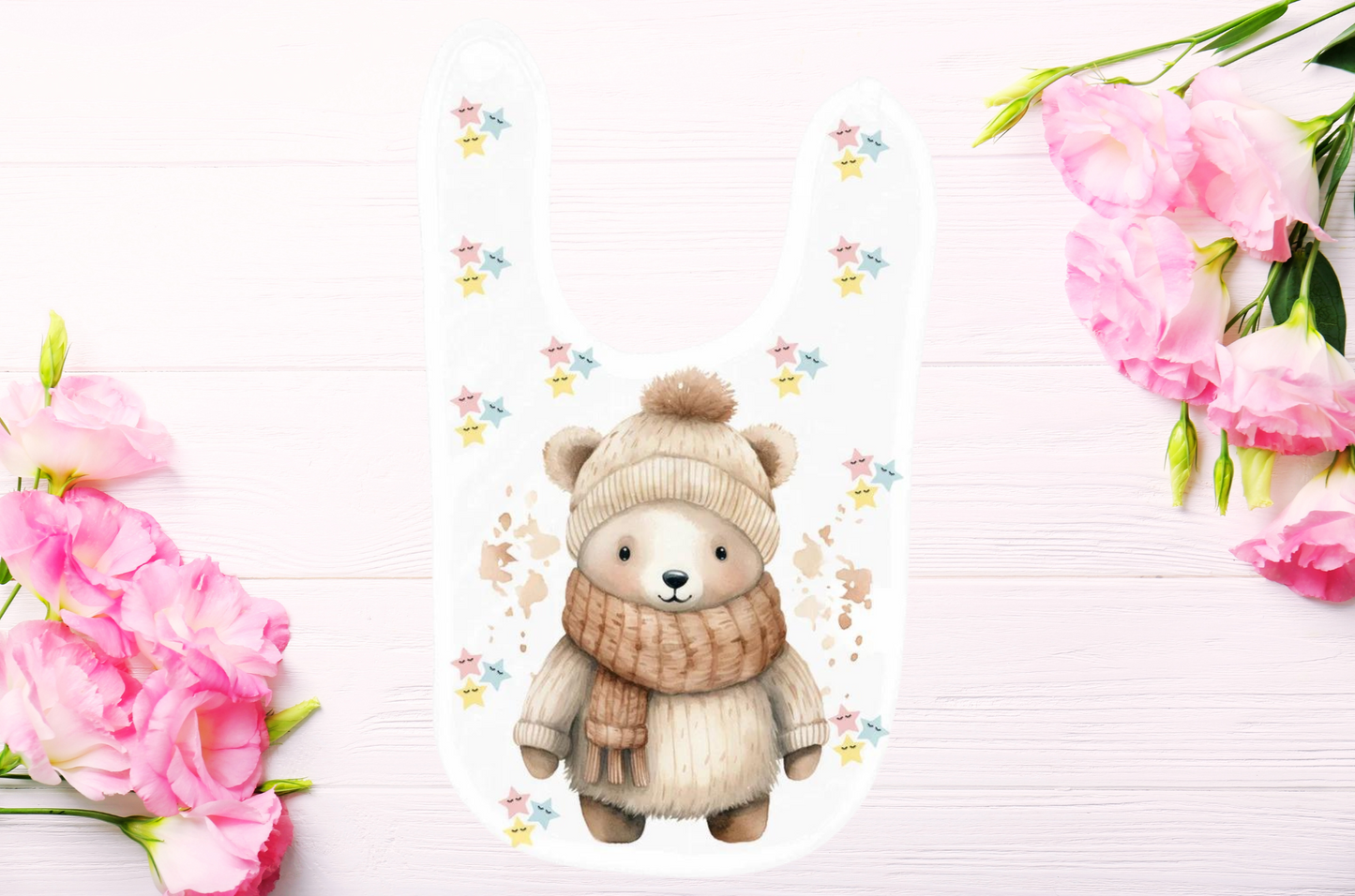 Mealtime Magic with Polar Bear Baby Bibs – Choose Super Soft or Heavy Weight in Whimsical White!