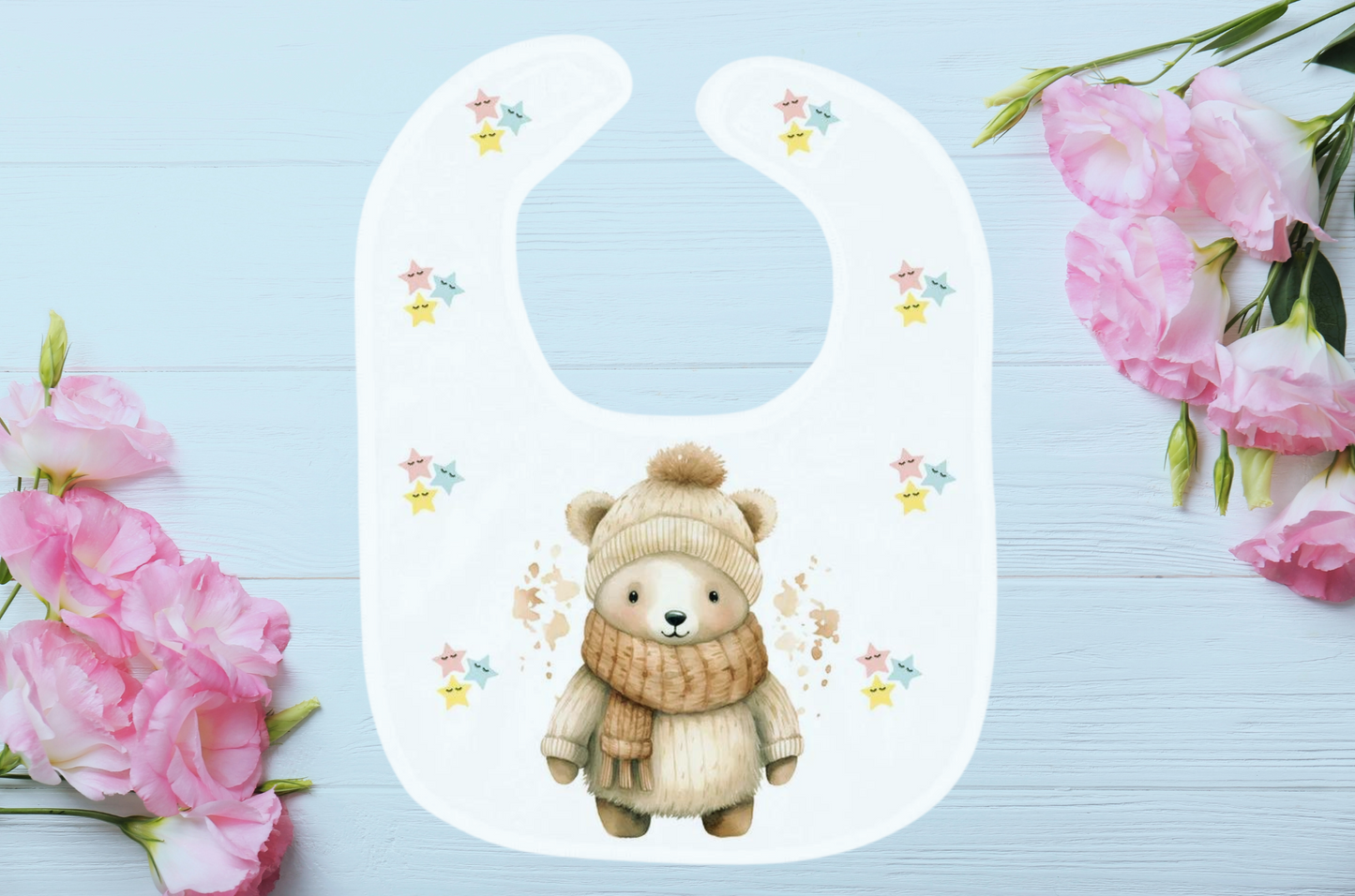 Mealtime Magic with Polar Bear Baby Bibs – Choose Super Soft or Heavy Weight in Whimsical White!