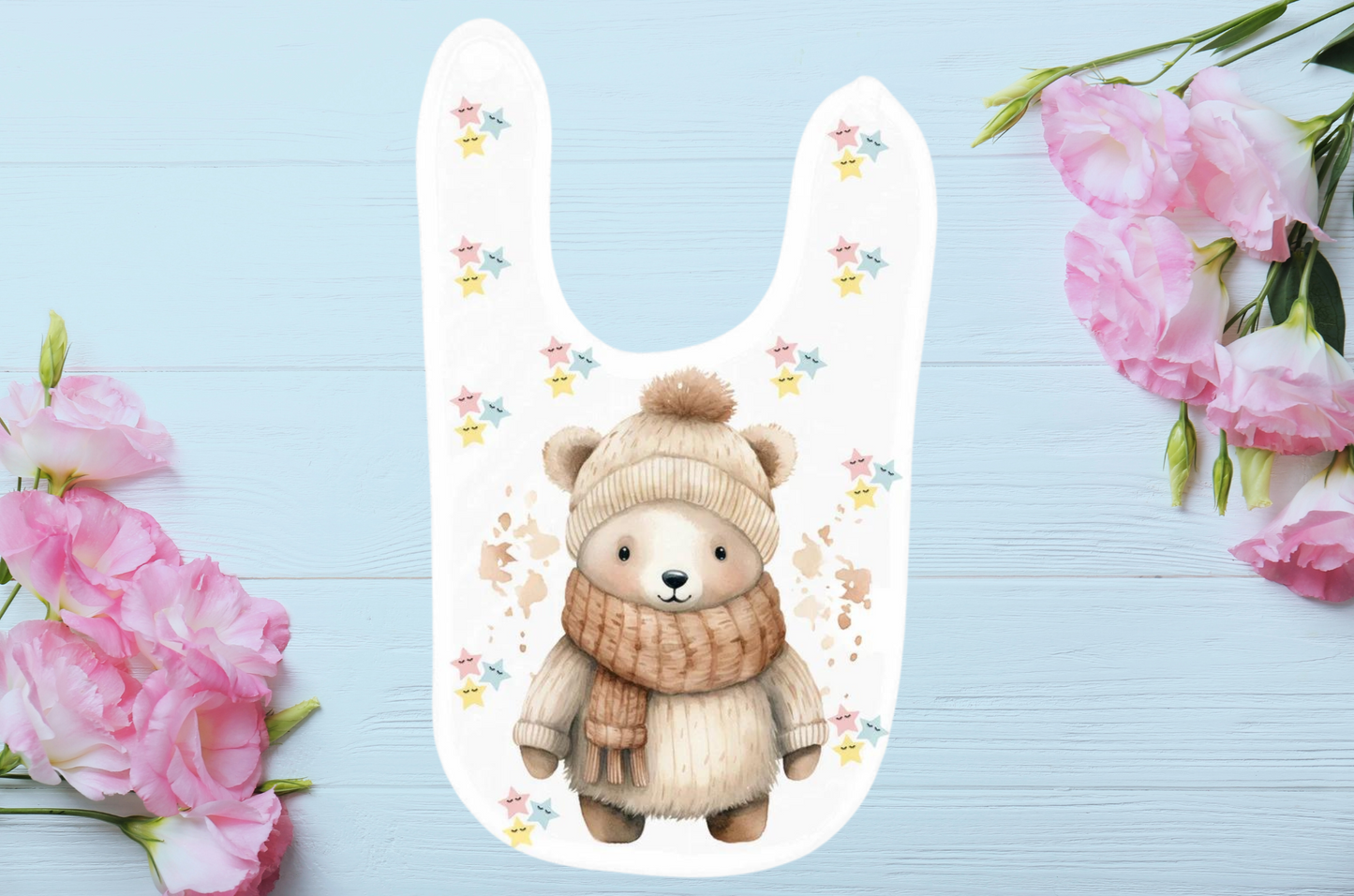 Mealtime Magic with Polar Bear Baby Bibs – Choose Super Soft or Heavy Weight in Whimsical White!