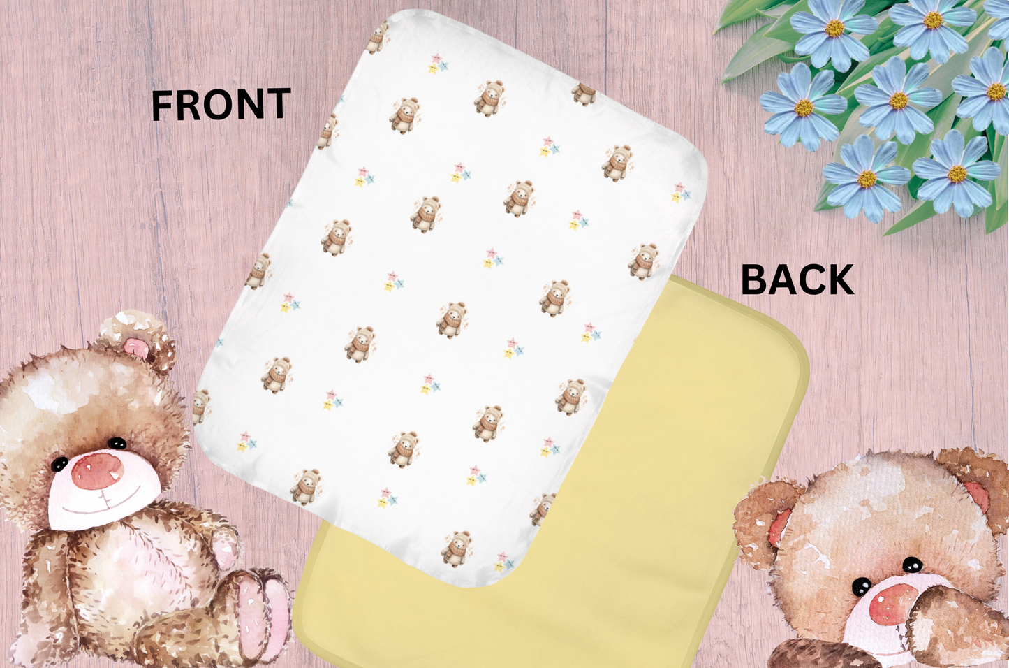 Whimsical Polar Bear Burp Cloths - 15x12” (381 x 304.8mm) of Cozy Comfort for Little Ones!