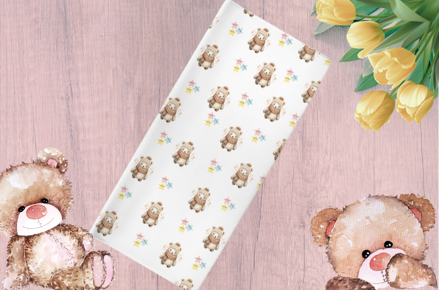 Winter Wonderland Changing Pad Cover - Cozy Polar Bear Design for Stylish Diaper Changes!