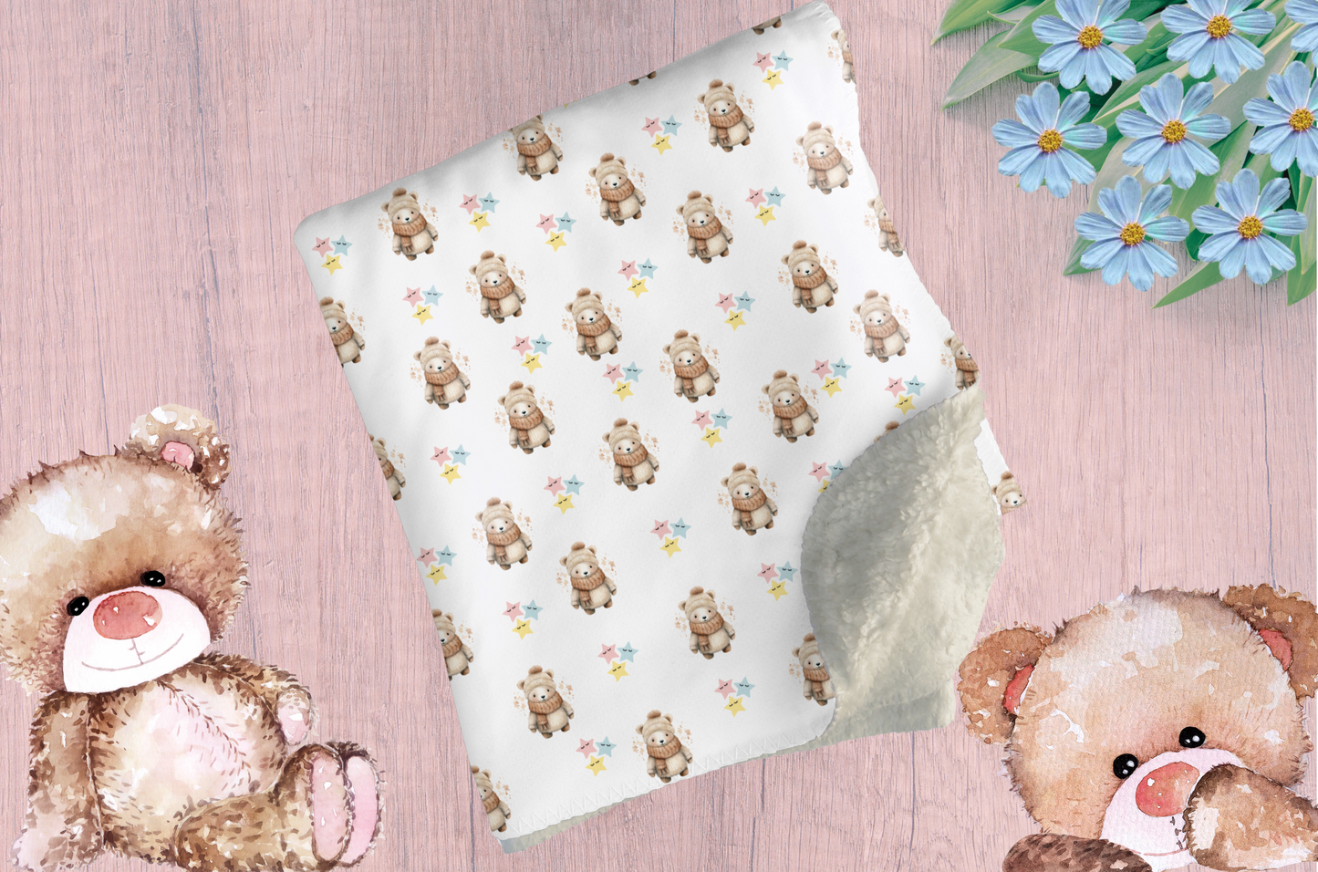 Snuggle in Style:  Infant Polar Bear Sherpa Blanket - 30x40” (762x1016mm) of Cozy Bliss!