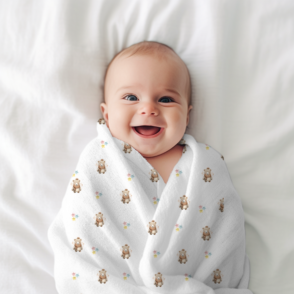 Snuggle Up with Our Polar Bear Swaddle Blankets - Irresistibly Cozy in Two Sizes!