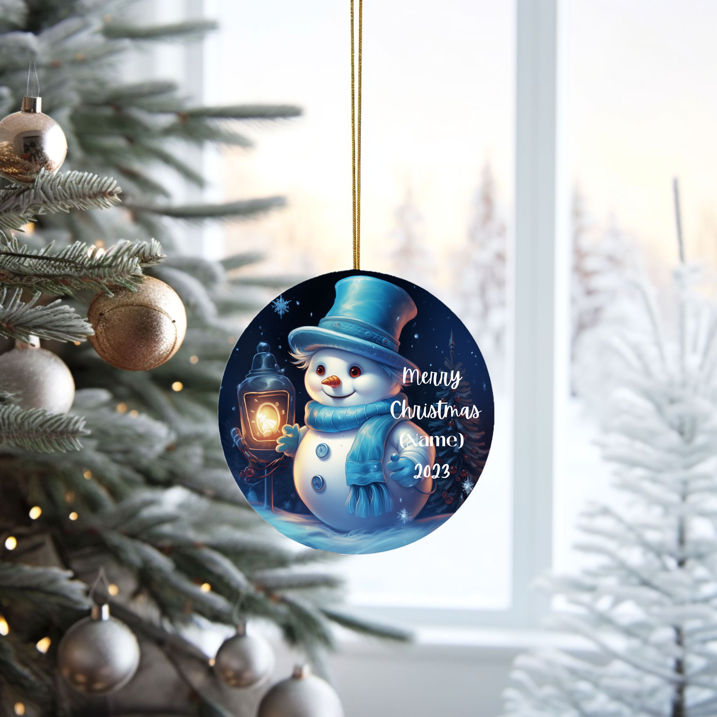 Charming Personalized Children’s Snowman Porcelain Christmas Ornament: Elegance In Every Detail For Your Holiday Joy!