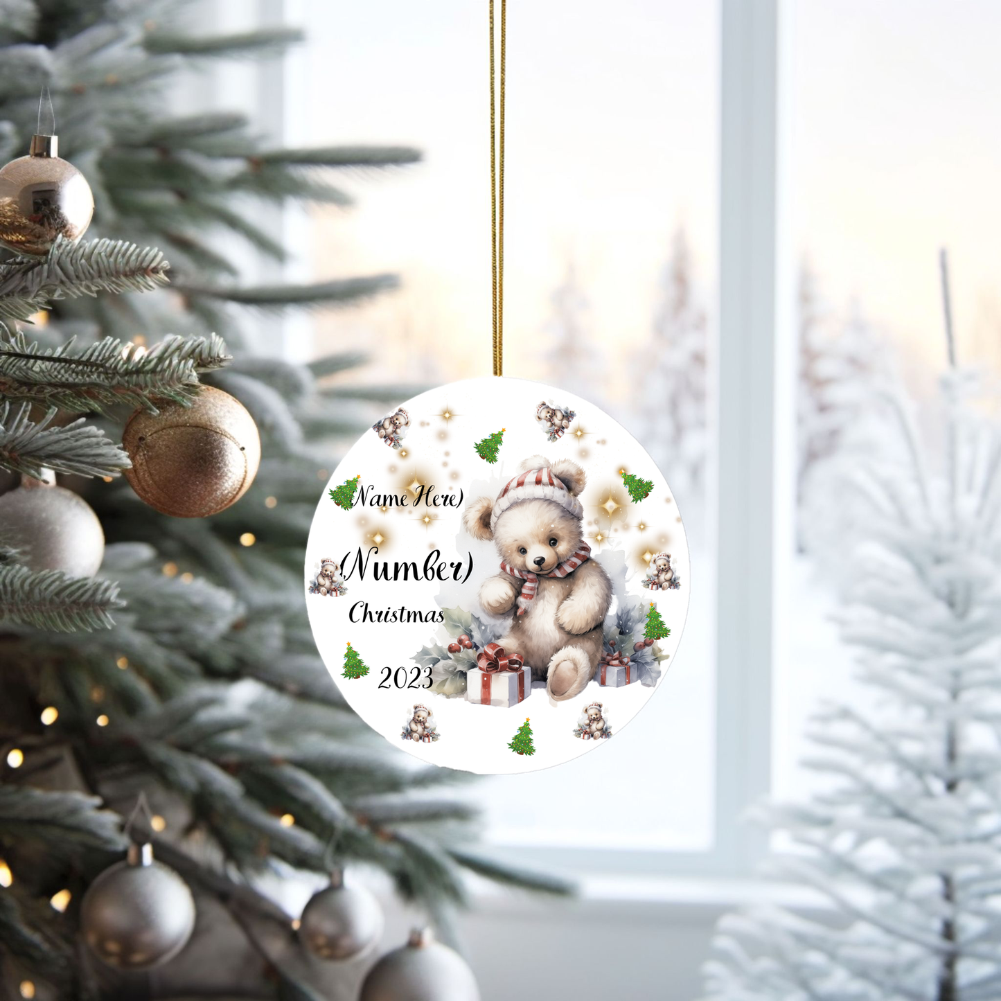 Customized Baby's 1st (or 2nd) Christmas Porcelain Ornament:  Cherish Moments