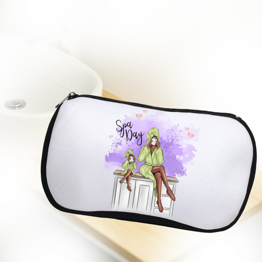 Customizable Spa Day Neoprene Makeup Bag, Mother And Daughter - A Stylish Touch To Your Daily Routine!