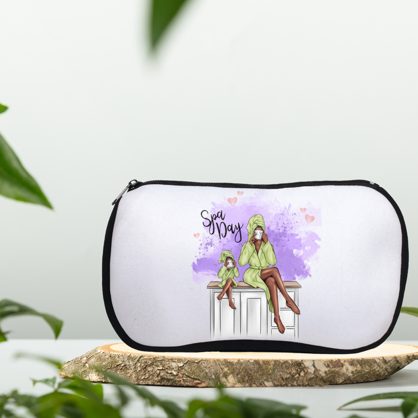 Customizable Spa Day Neoprene Makeup Bag, Mother And Daughter - A Stylish Touch To Your Daily Routine!