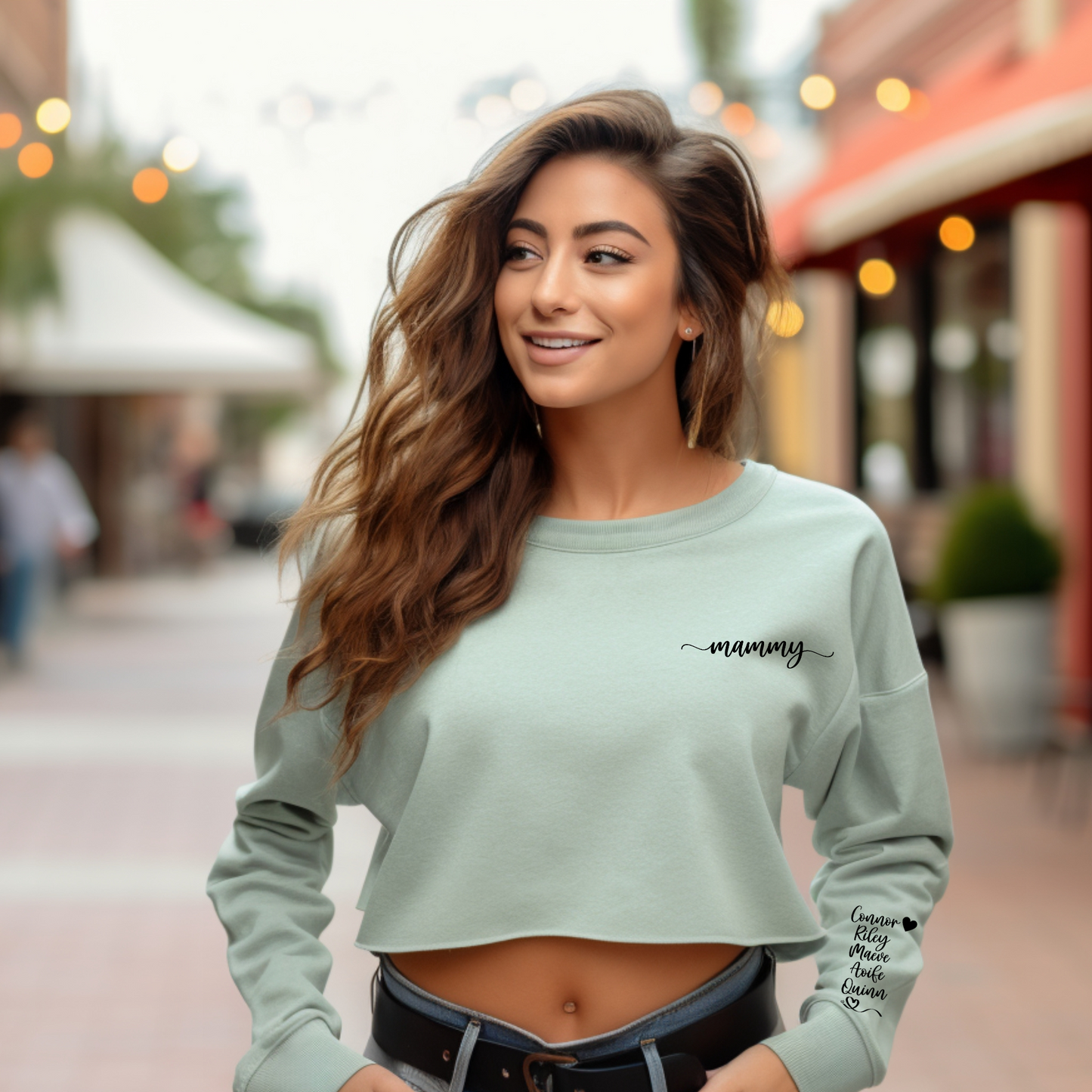 Embrace Warmth and Love:  The Ultimate Personalized Cropped Sweatshirt for Every Special Occasion.  Bella Canva 7503.