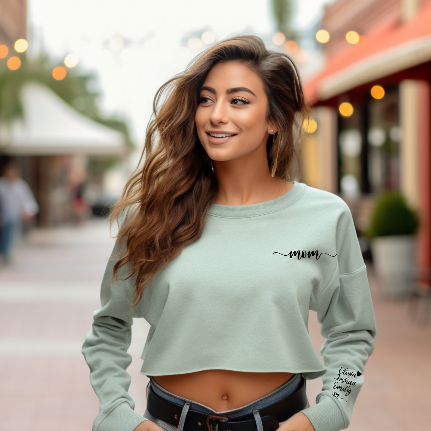 Embrace Warmth and Love:  The Ultimate Personalized Cropped Sweatshirt for Every Special Occasion.  Bella Canva 7503.