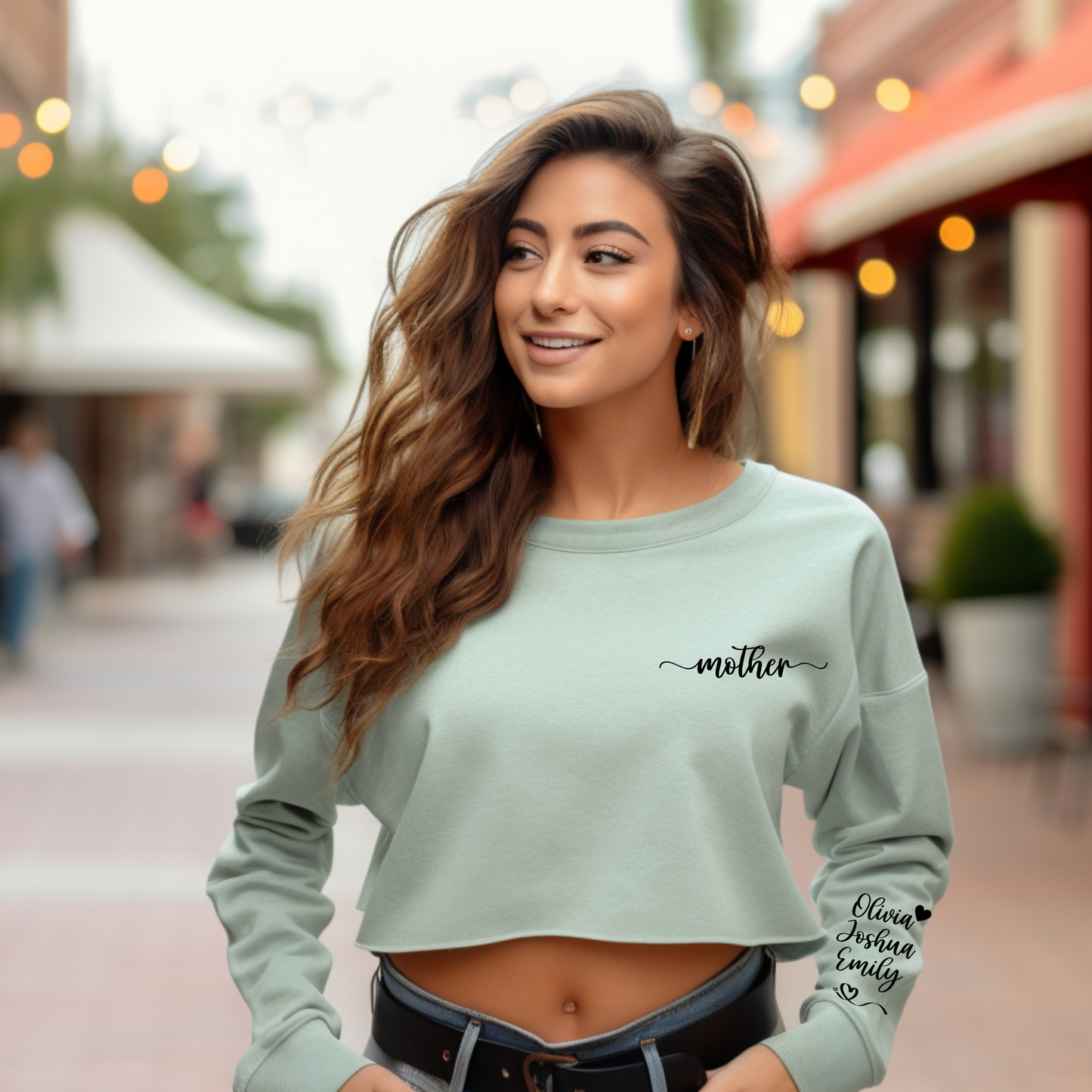 Embrace Warmth and Love:  The Ultimate Personalized Cropped Sweatshirt for Every Special Occasion.  Bella Canva 7503.