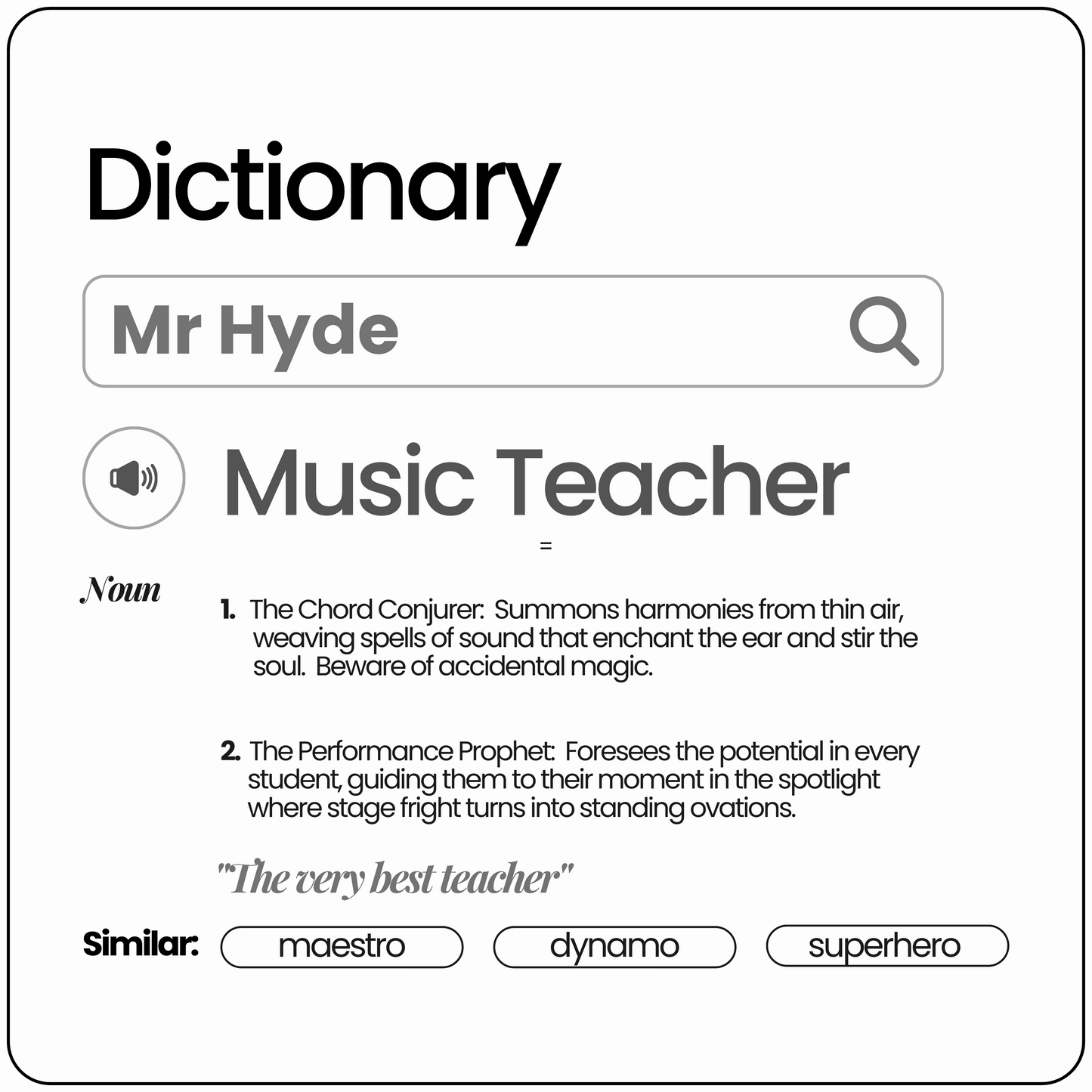 Chic & Witty:  Personalized Teacher Tribute Canvas Tote Bags – “Music Teacher”