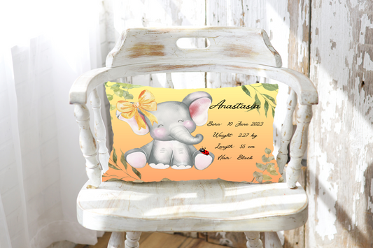 Personalised plush faux suede Elephant Throw Cushion, a cherished keepsake for life's precious moments!