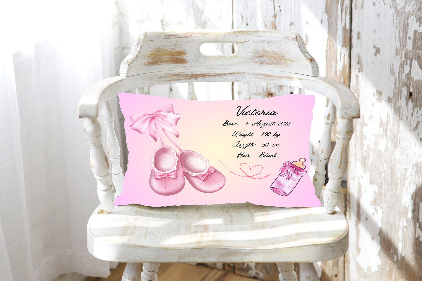 Personalised plush faux suede Pink Ballet Shoes' Throw Cushion, a cherished keepsake for life's precious moments!