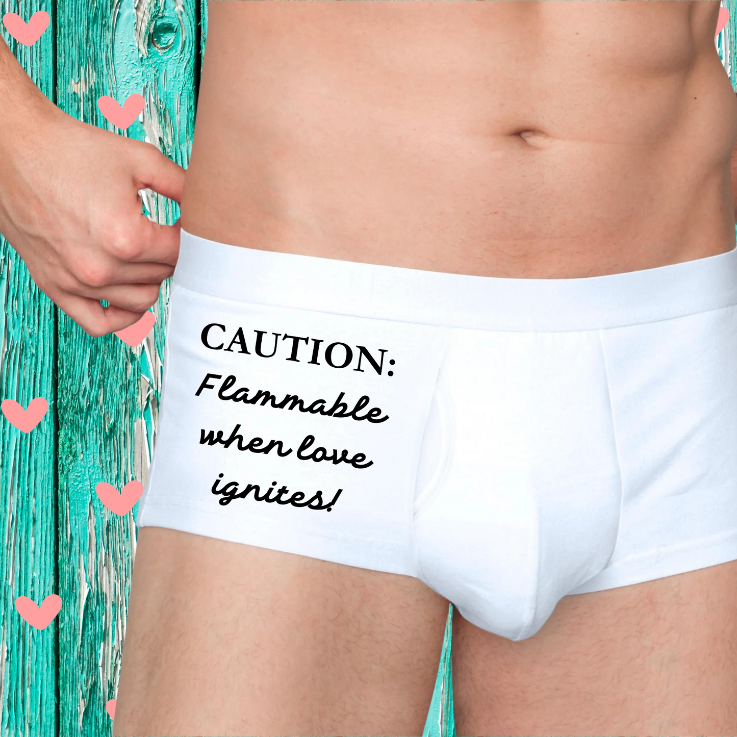 Introducing Our Exclusive Valentine's Day Men's Boxer Briefs Collection – "Flammable Love Caution"