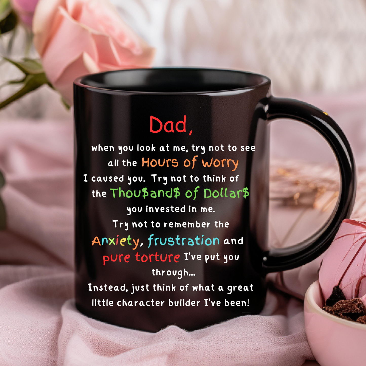 Laugh & Sip:  Delightful Character Builder Mugs for Dad - Perfect for Every Sip & Smile!