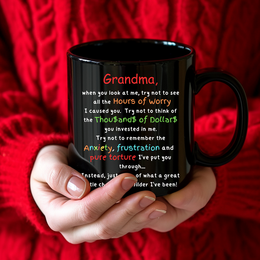 Laugh & Sip:  Delightful Character Builder Mugs for Grandma - Perfect for Every Sip & Smile!