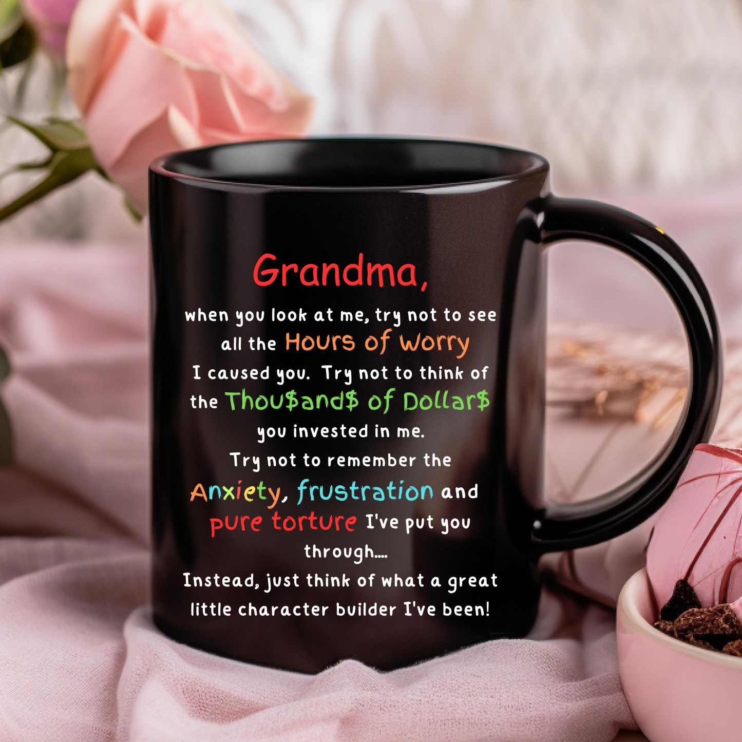 Laugh & Sip:  Delightful Character Builder Mugs for Grandma - Perfect for Every Sip & Smile!