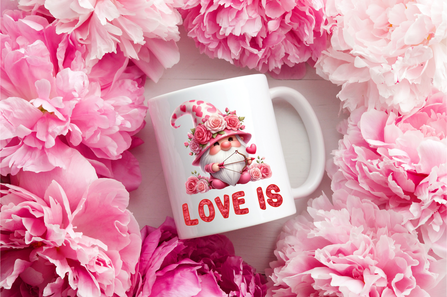 Radiant Romance: “Love Is” Valentine's Day Mugs – Sip Love, Share Joy. Dishwasher and Microwave Safe. 11oz & 15oz Sizes. Double-Sided