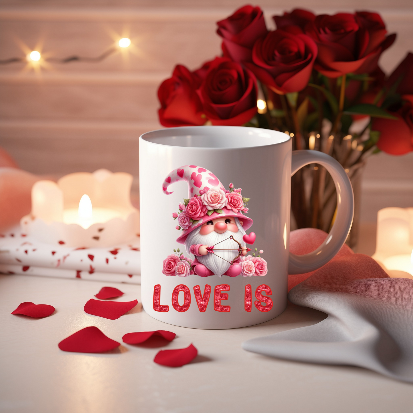 Radiant Romance: “Love Is” Valentine's Day Mugs – Sip Love, Share Joy. Dishwasher and Microwave Safe. 11oz & 15oz Sizes. Double-Sided