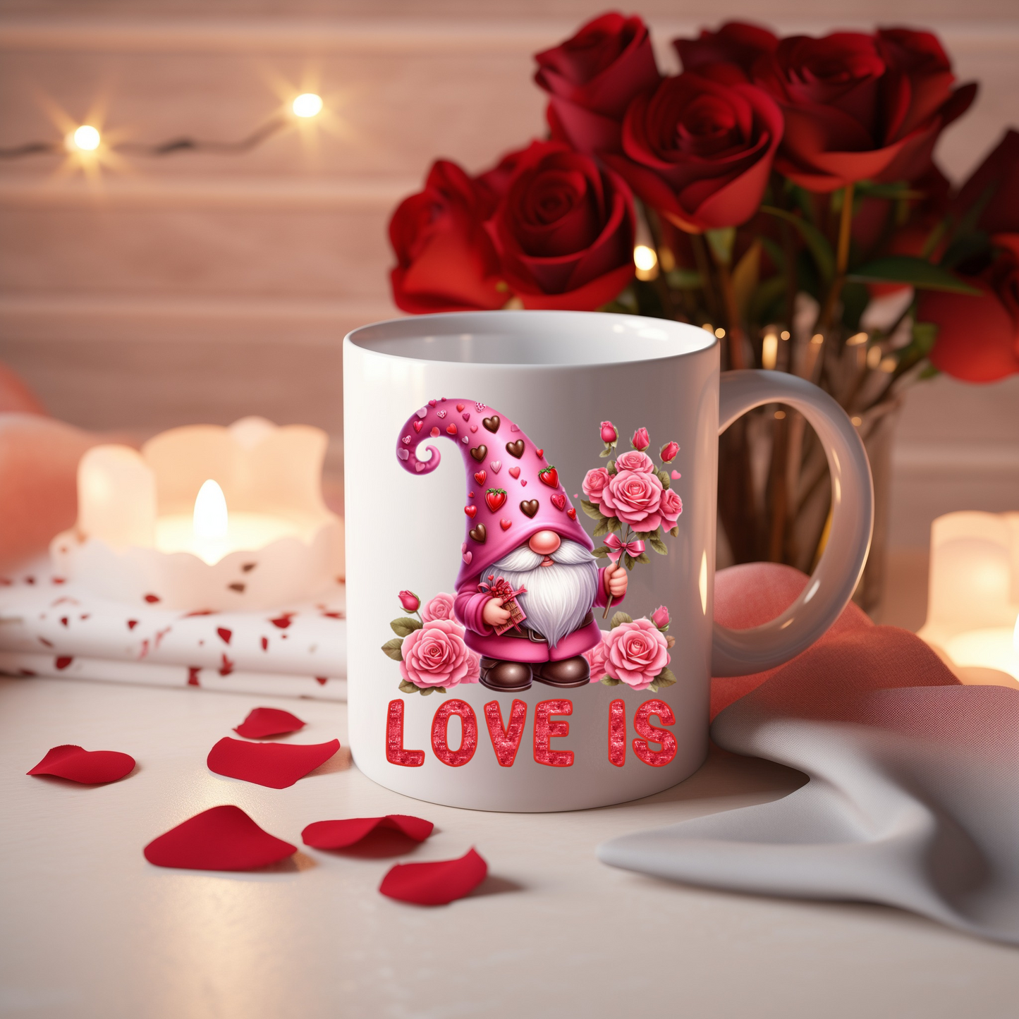 Radiant Romance: 'Love Is' Valentine's Day Mugs – Sip Love, Share Joy. Dishwasher and Microwave Safe. 11oz & 15oz Sizes. Double-Sided Design