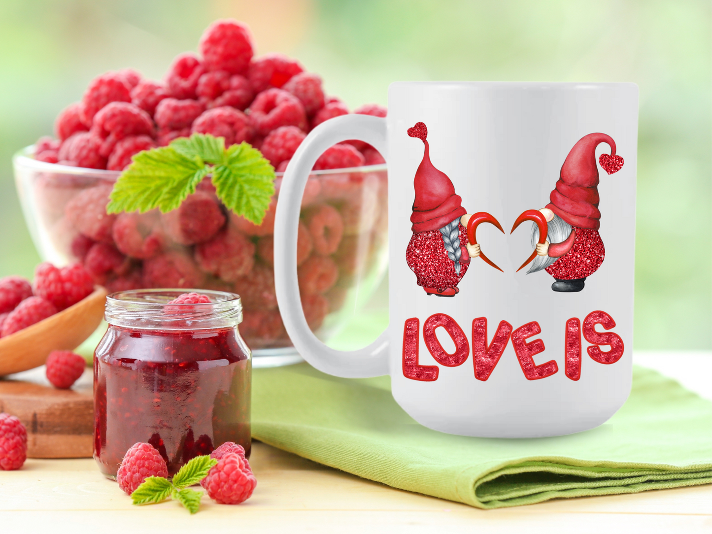 Radiant Romance: “Love Is” Valentine's Day Mugs – Sip Love, Share Joy. Dishwasher and Microwave Safe. 11oz & 15oz Sizes. Double-Sided Design