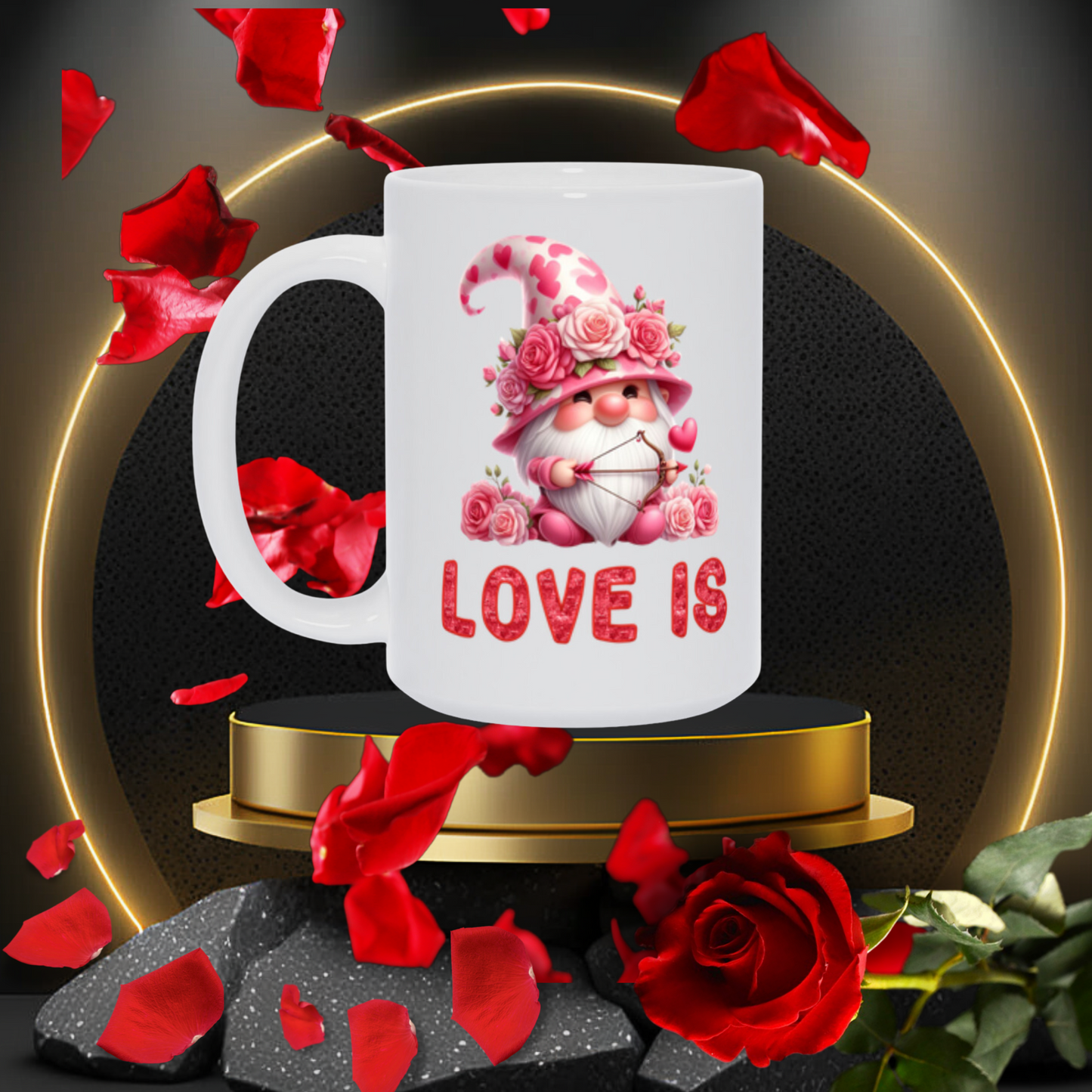 Radiant Romance: “Love Is” Valentine's Day Mugs – Sip Love, Share Joy. Dishwasher and Microwave Safe. 11oz & 15oz Sizes. Double-Sided