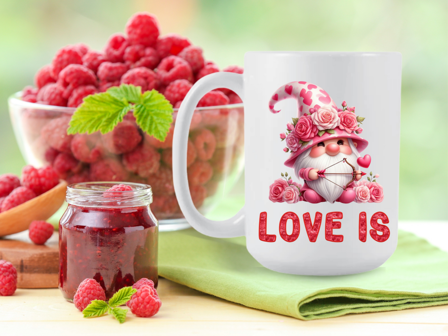 Radiant Romance: “Love Is” Valentine's Day Mugs – Sip Love, Share Joy. Dishwasher and Microwave Safe. 11oz & 15oz Sizes. Double-Sided