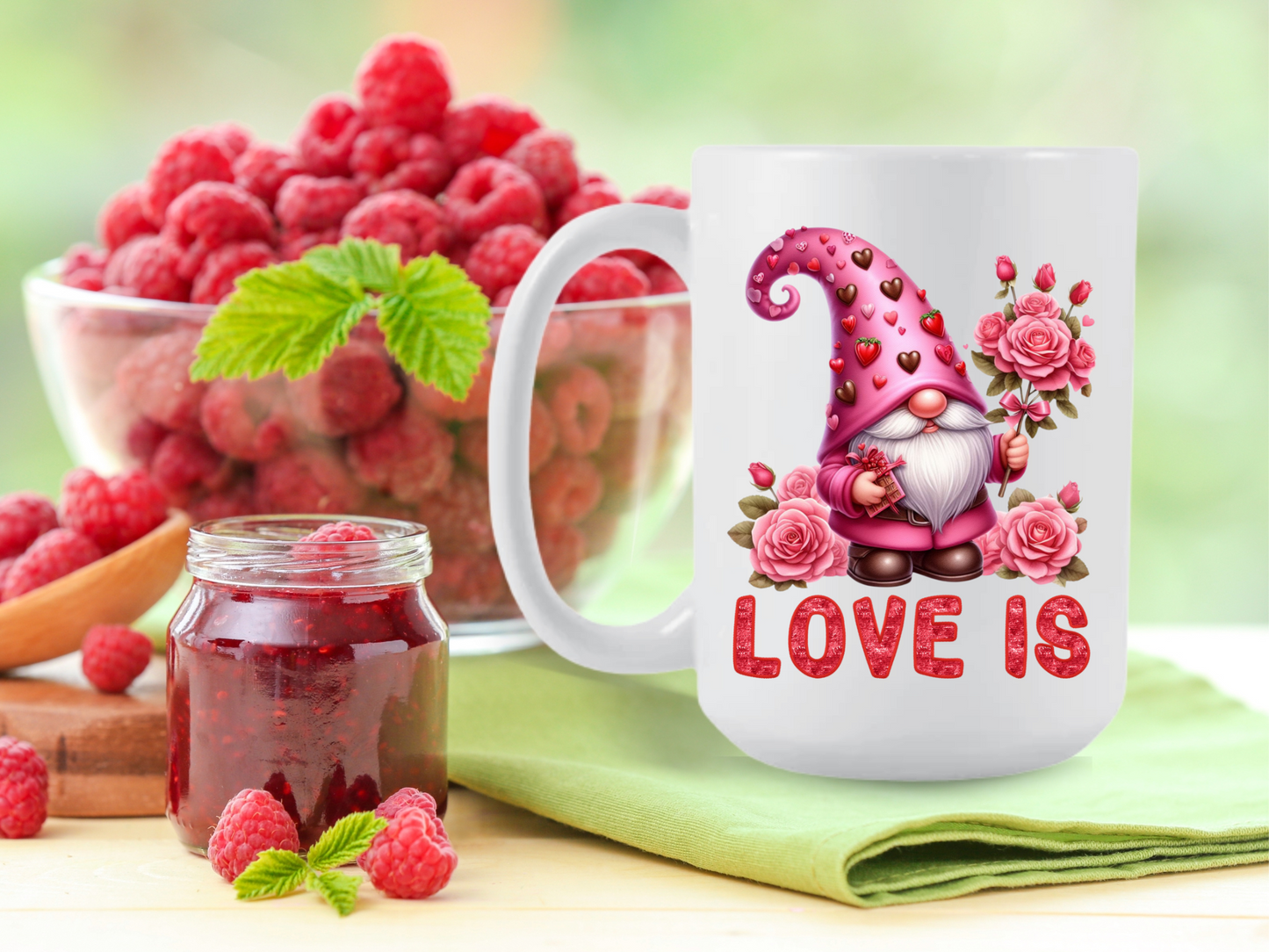 Radiant Romance: 'Love Is' Valentine's Day Mugs – Sip Love, Share Joy. Dishwasher and Microwave Safe. 11oz & 15oz Sizes. Double-Sided Design