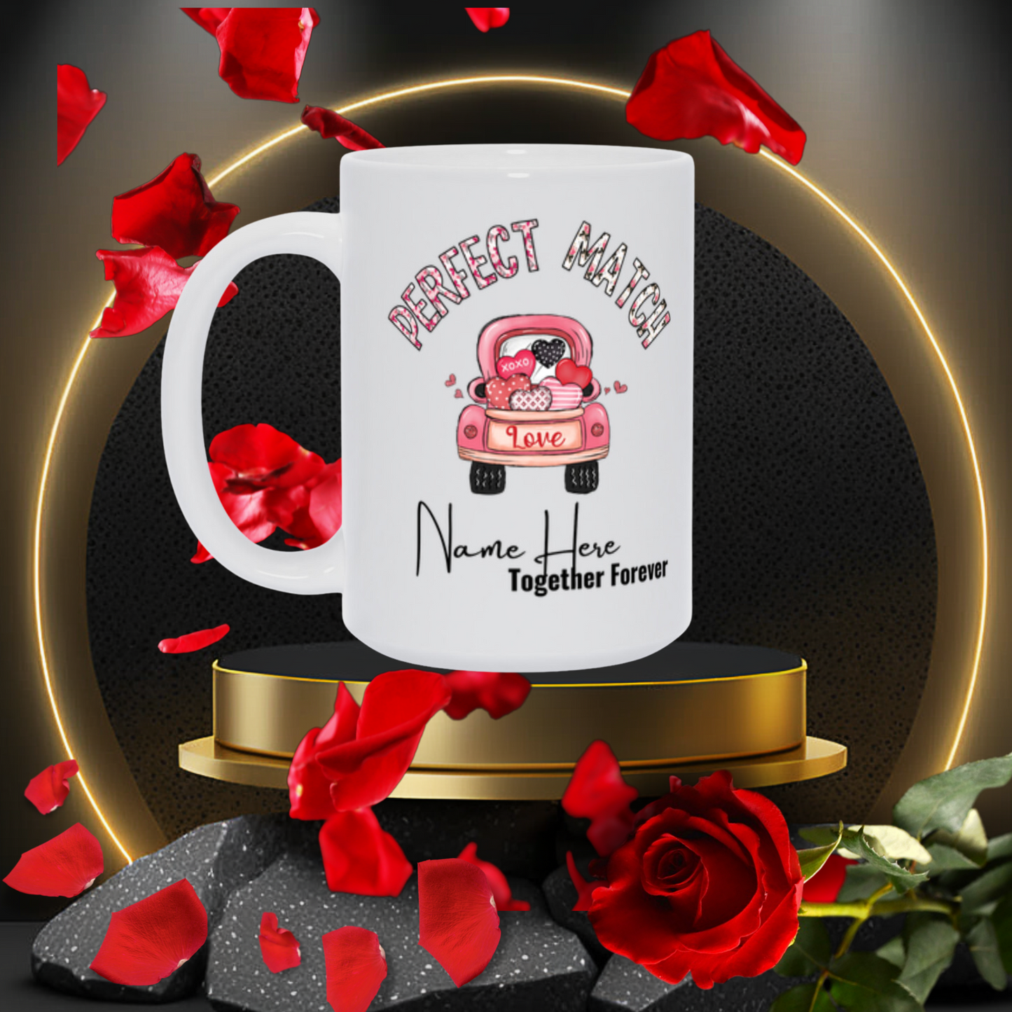 Love Brewed to Perfection: Personalized 'Perfect Match' Ceramic Mugs for Timeless Romance and Everyday Elegance!