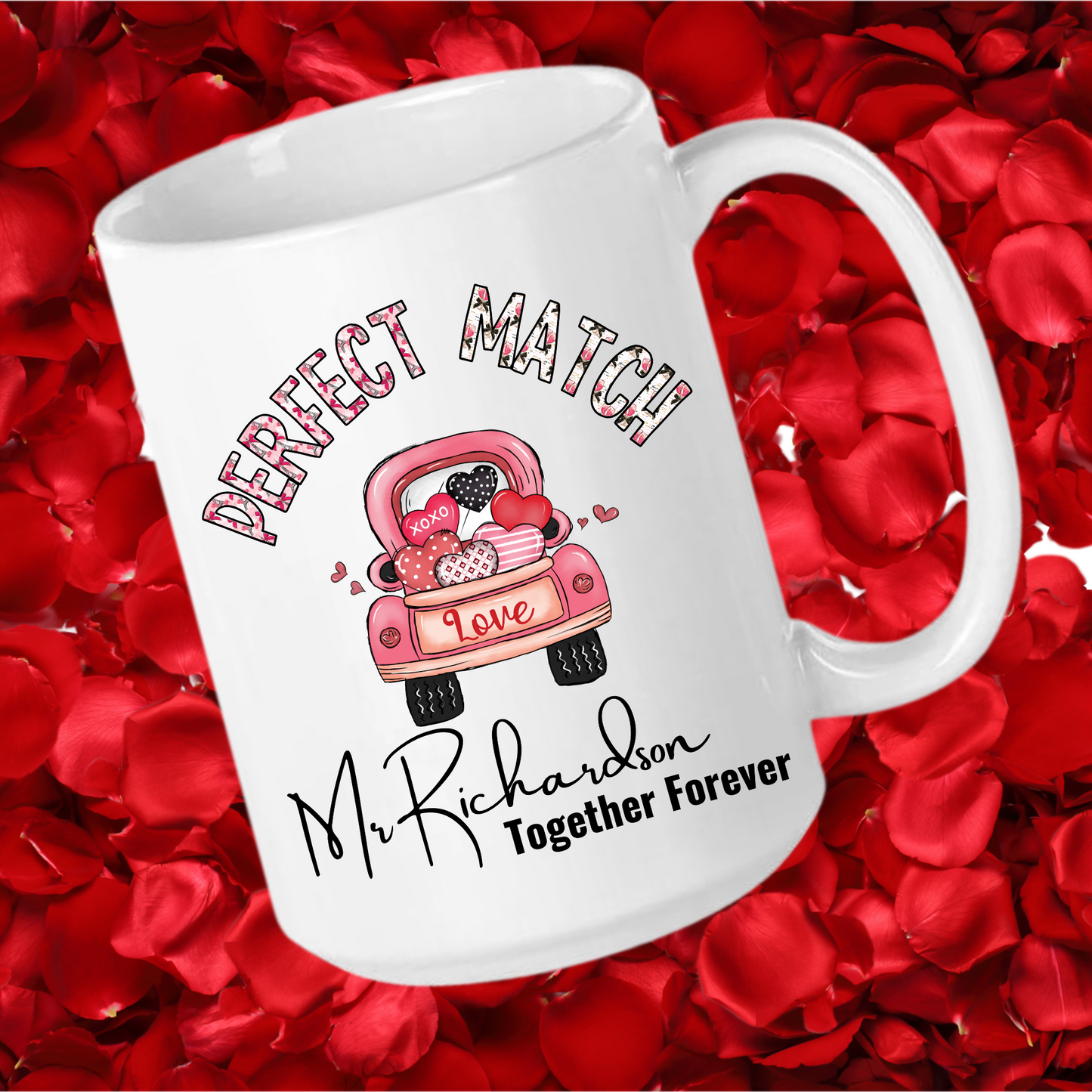 Love Brewed to Perfection: Personalized 'Perfect Match' Ceramic Mugs for Timeless Romance and Everyday Elegance!