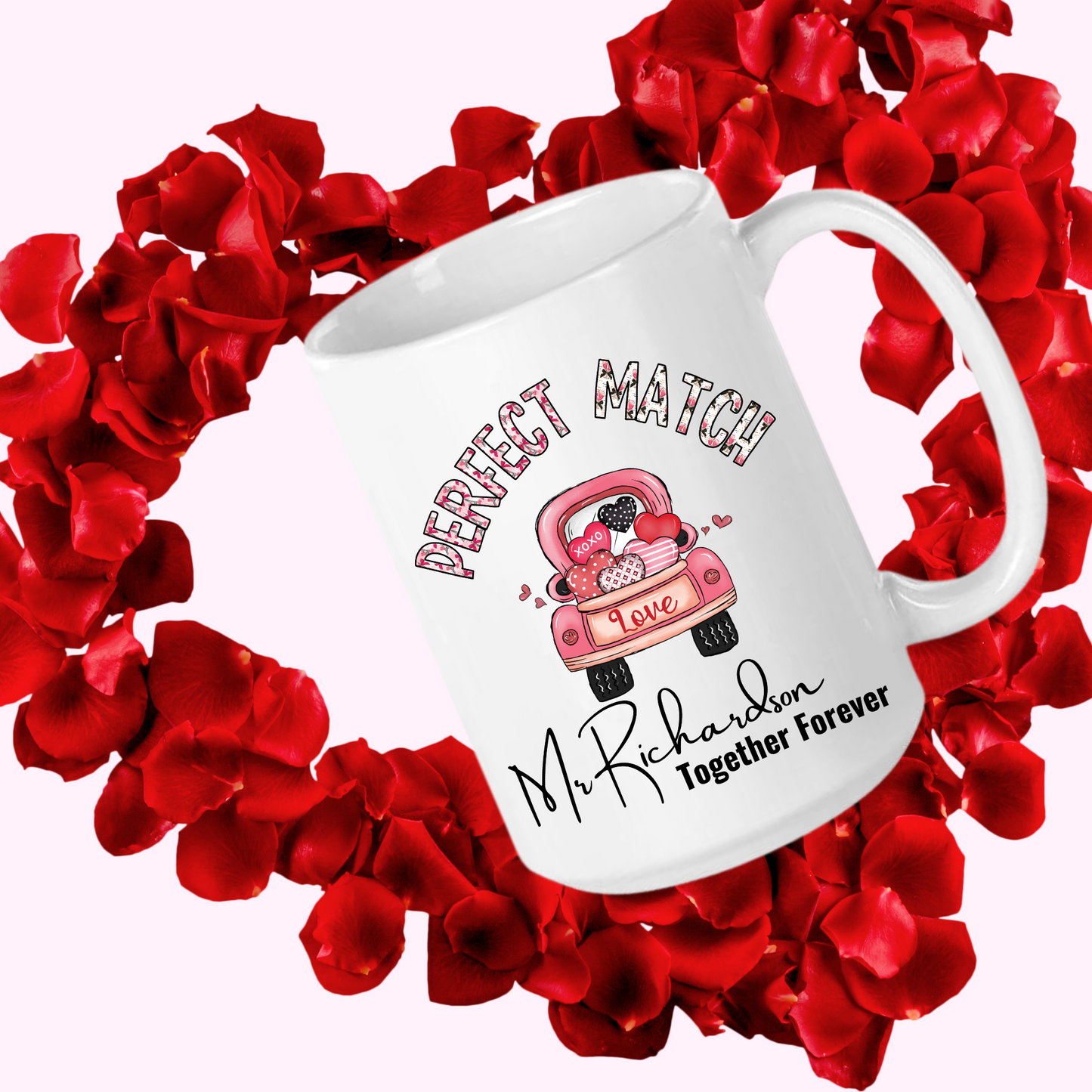 Love Brewed to Perfection: Personalized 'Perfect Match' Ceramic Mugs for Timeless Romance and Everyday Elegance!