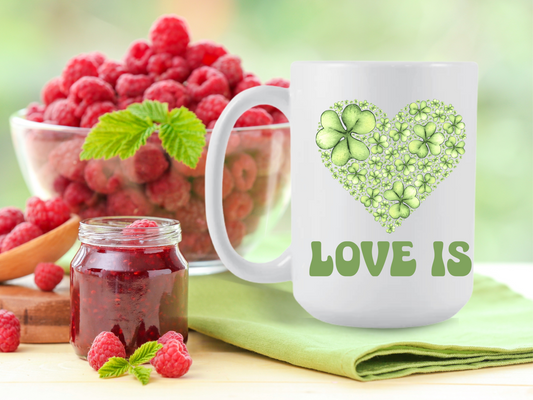 Radiant Romance: 'Love Is' Valentine's Day Mugs – Sip Love, Share Joy. Dishwasher and Microwave Safe. 11oz & 15oz Sizes. Double-Sided Design.