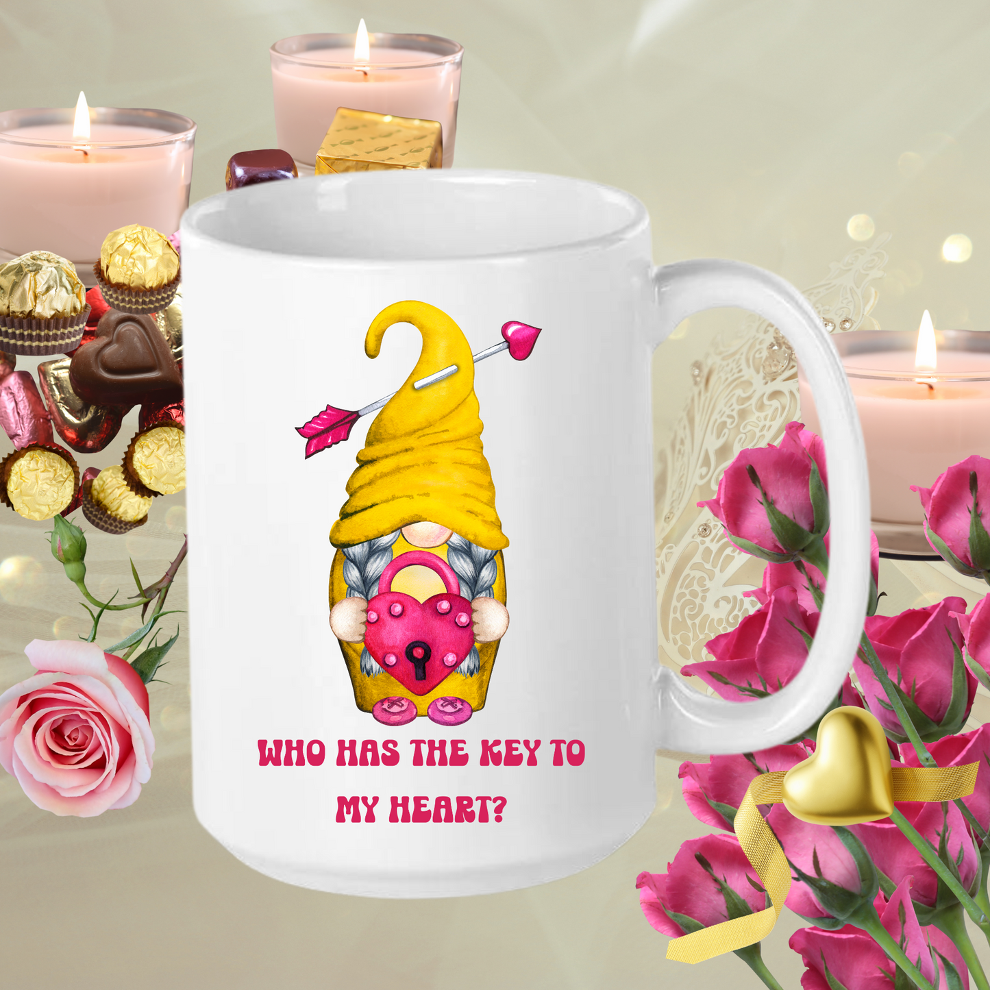 Radiant Romance: Valentine's Day Mugs - Sip Love, Share Joy. Dishwasher and Microwave Safe. 11oz and 15oz Sizes. Double-Sided Design.