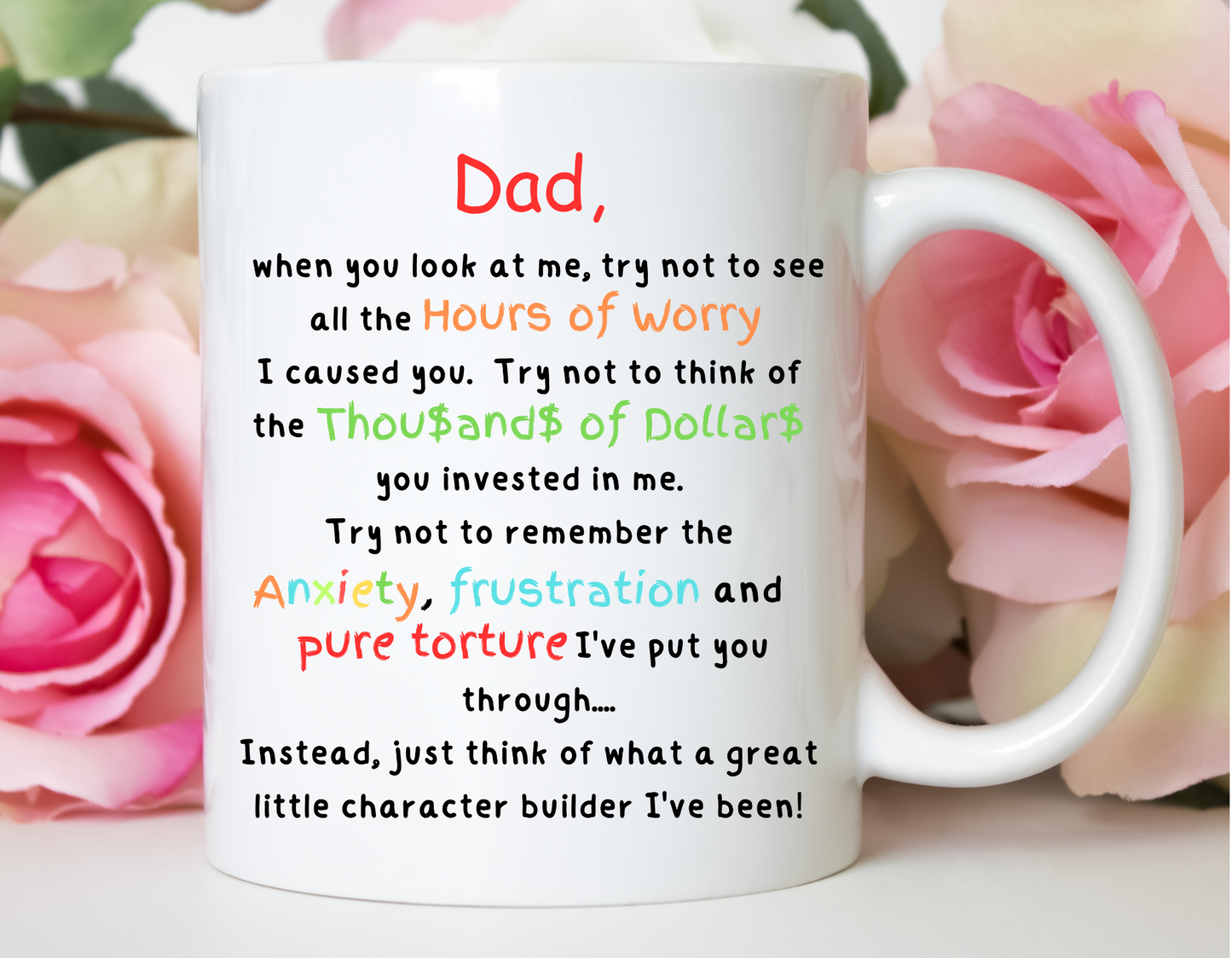 Laugh & Sip:  Delightful Character Builder Mugs for Dad - Perfect for Every Sip & Smile!