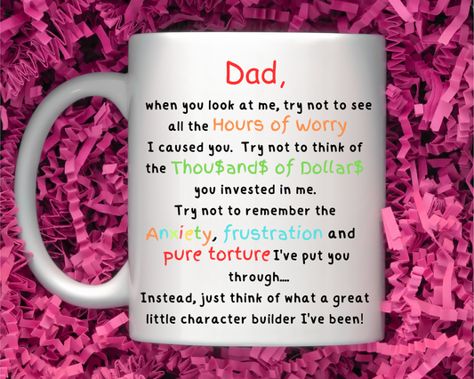 Laugh & Sip:  Delightful Character Builder Mugs for Dad - Perfect for Every Sip & Smile!