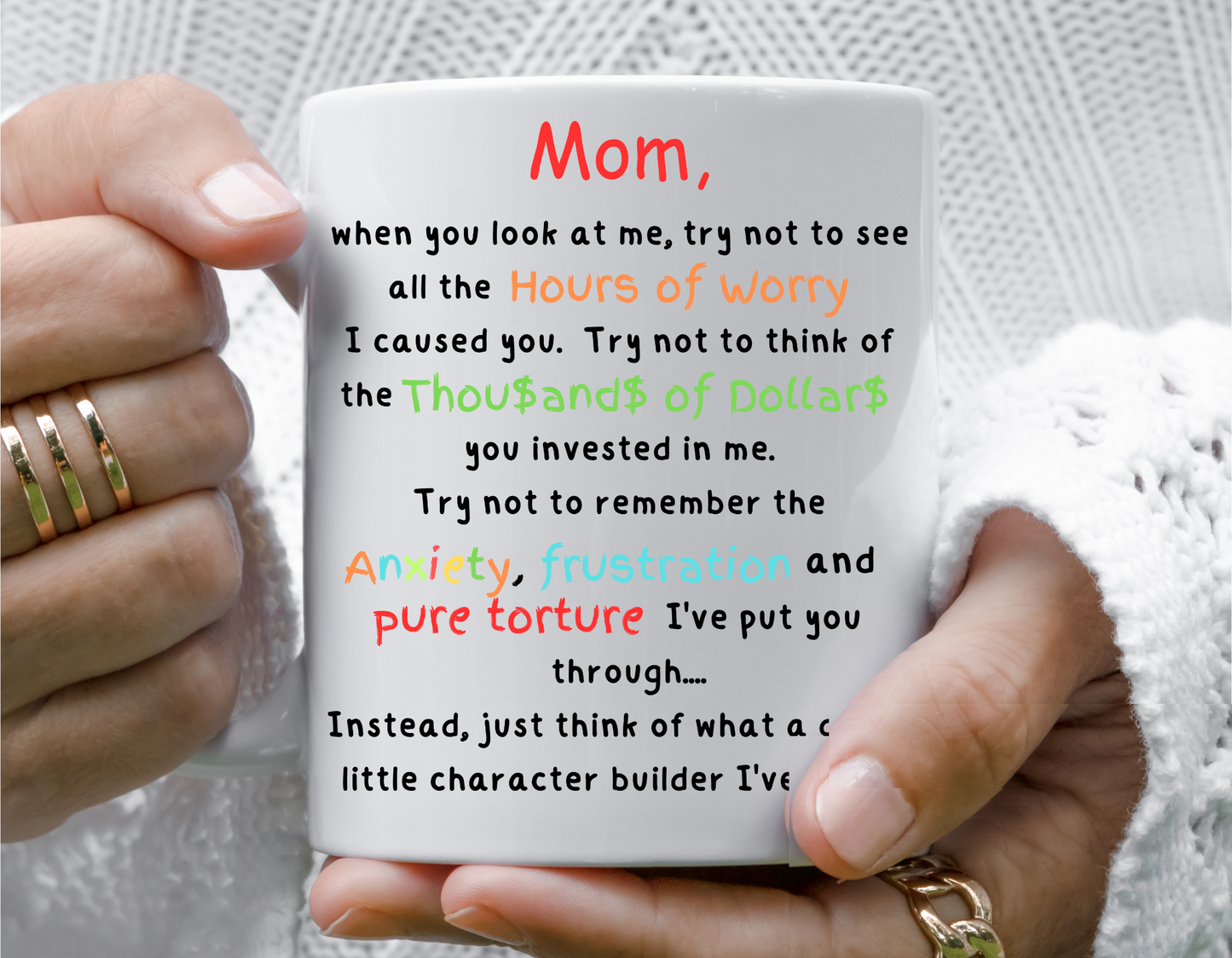 Laugh & Sip:  Delightful Character Builder Mugs for Mom - Perfect for Every Sip & Smile!
