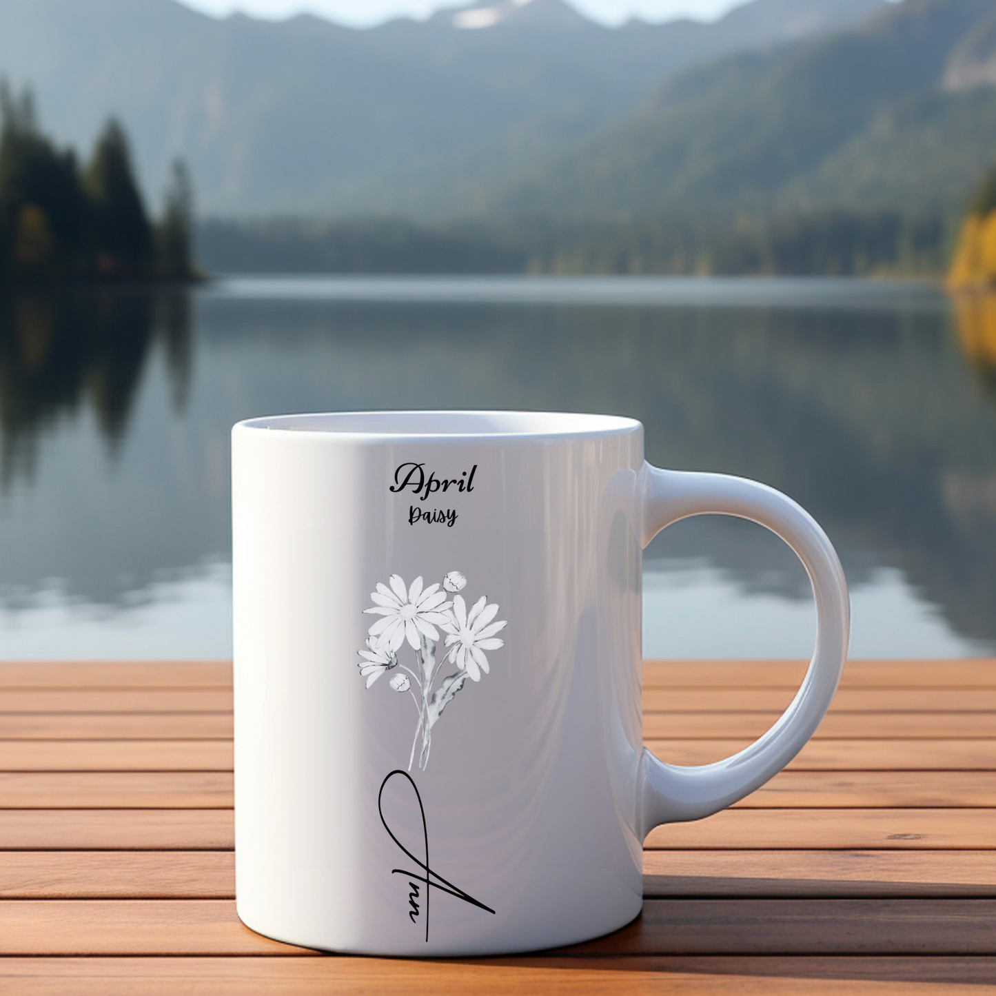 Embrace elegance with our Personalized Birth Flower Ceramic Mug, adorned with your birth flower and name - Elevate your sipping experience!