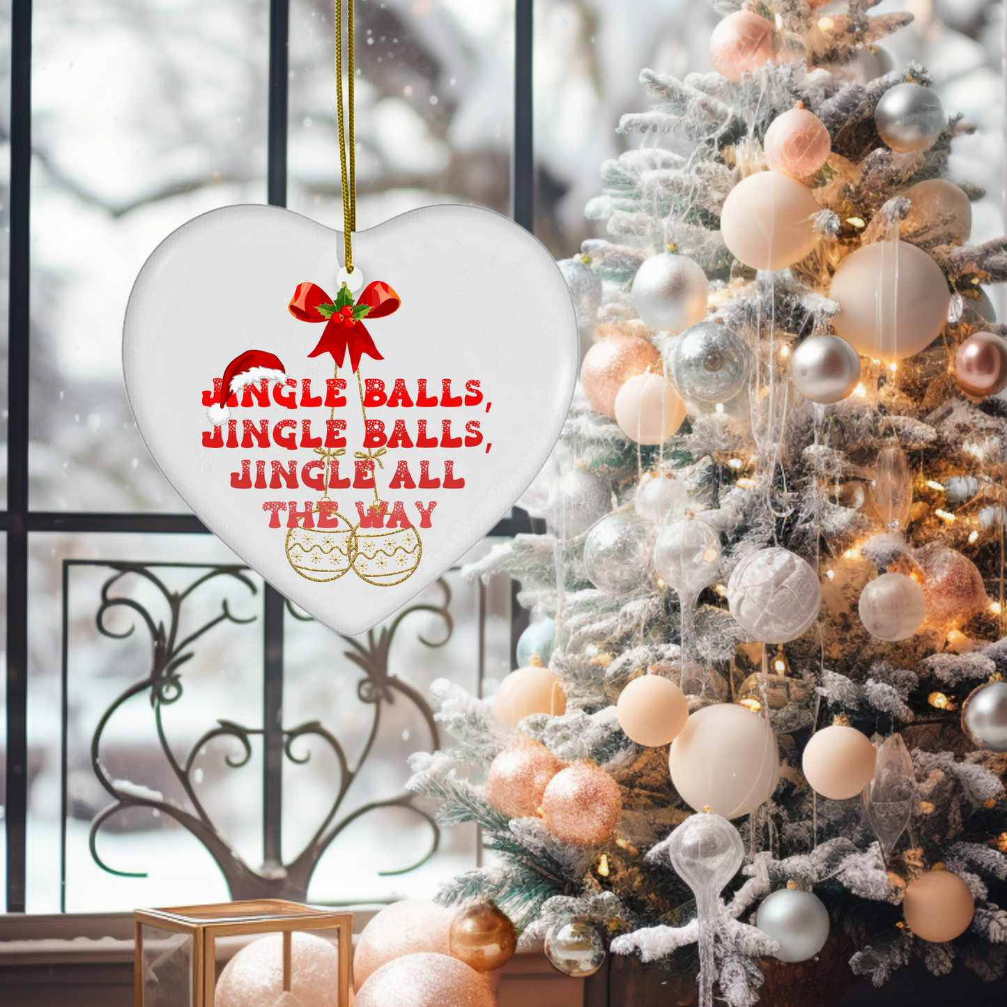 Exquisite Christmas Porcelain Ornaments with “Jingle Balls”; a stunning addition to your holiday decor.