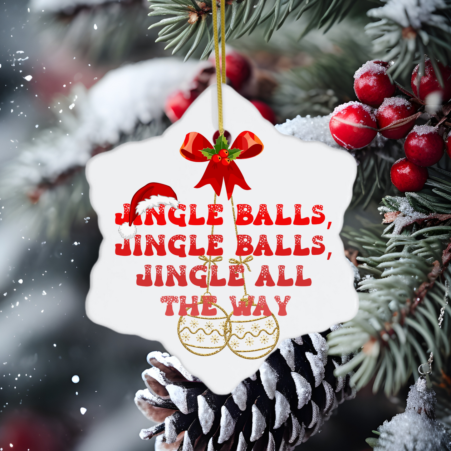 Exquisite Christmas Porcelain Ornaments with “Jingle Balls”; a stunning addition to your holiday decor.