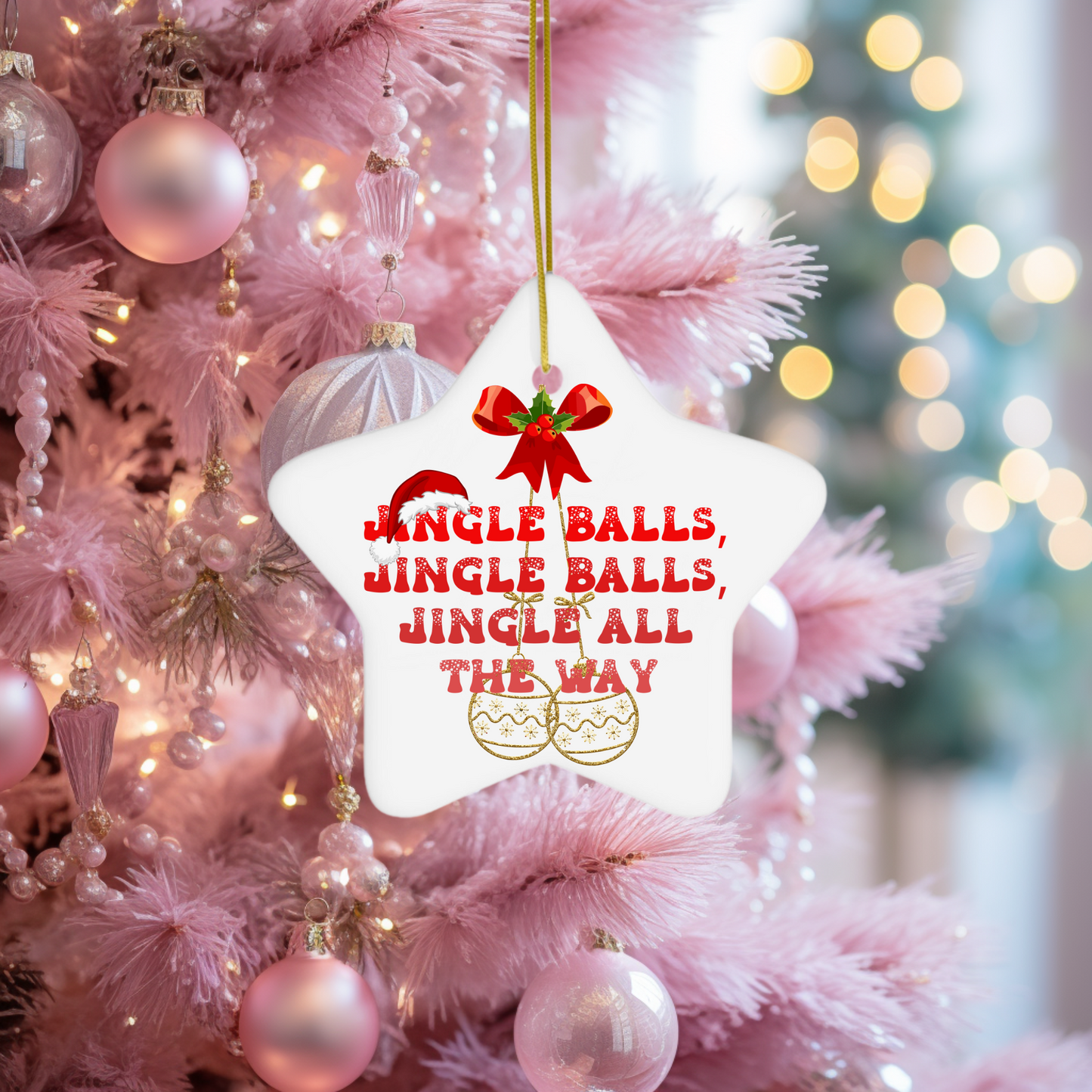 Exquisite Christmas Porcelain Ornaments with “Jingle Balls”; a stunning addition to your holiday decor.