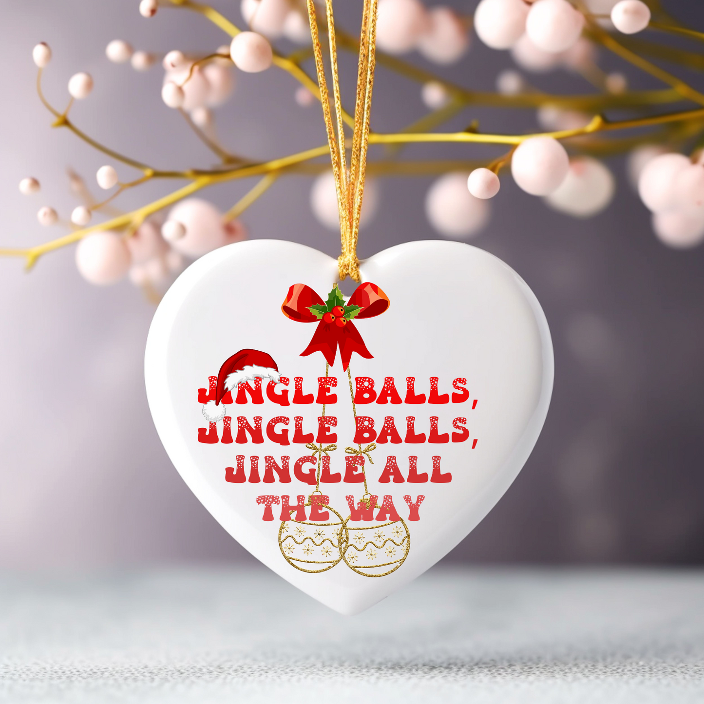 Exquisite Christmas Porcelain Ornaments with “Jingle Balls”; a stunning addition to your holiday decor.