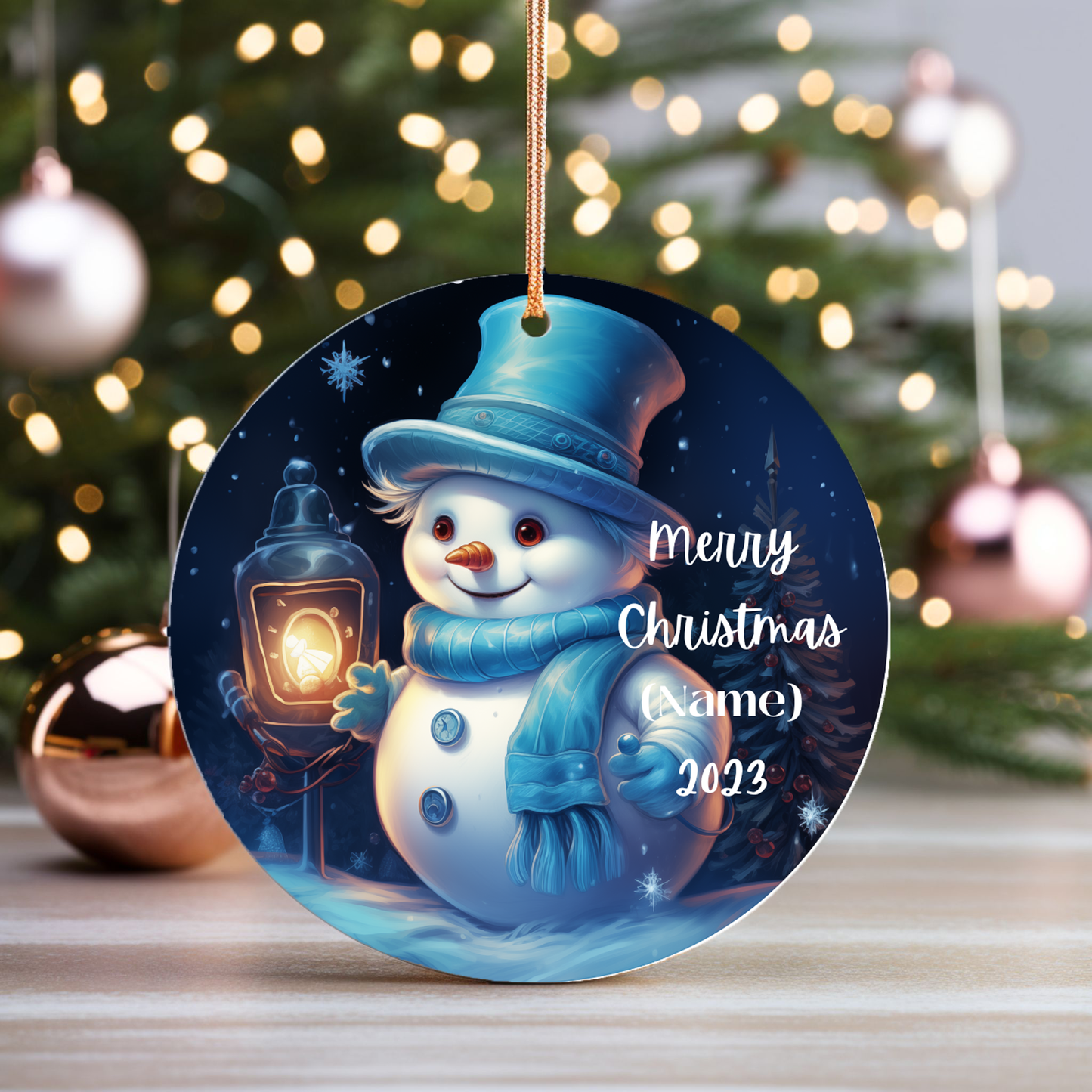 Charming Personalized Children’s Snowman Porcelain Christmas Ornament: Elegance In Every Detail For Your Holiday Joy!