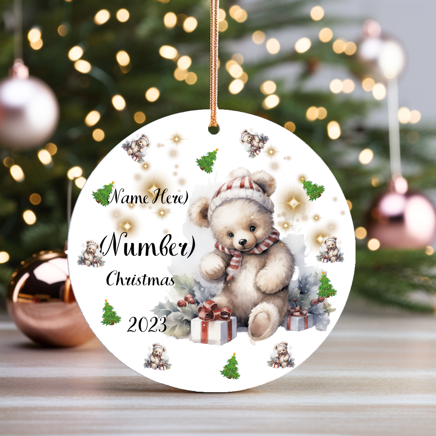 Customized Baby's 1st (or 2nd) Christmas Porcelain Ornament:  Cherish Moments