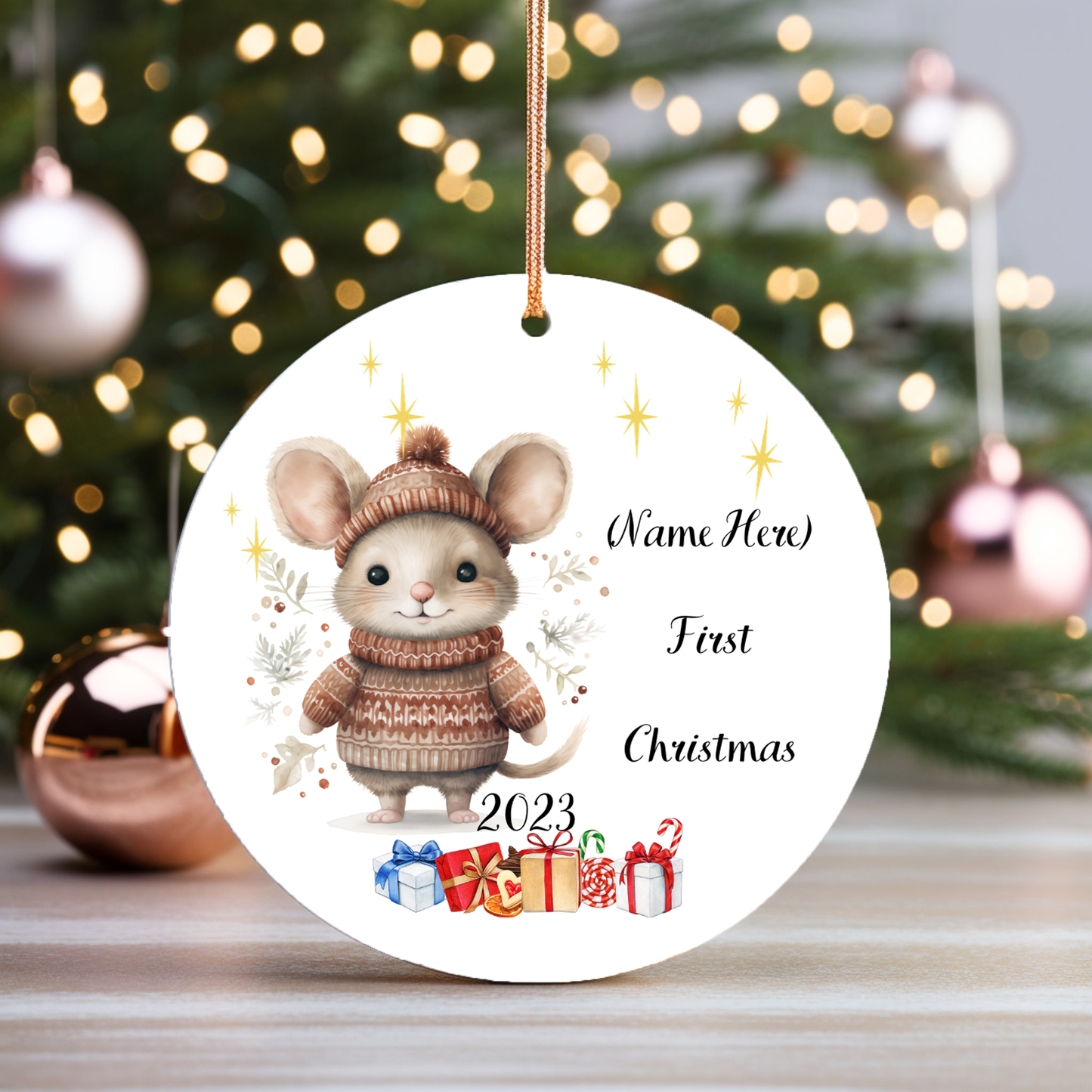 Custom Baby's 1st Christmas Porcelain Ornament:  Cherish Moments