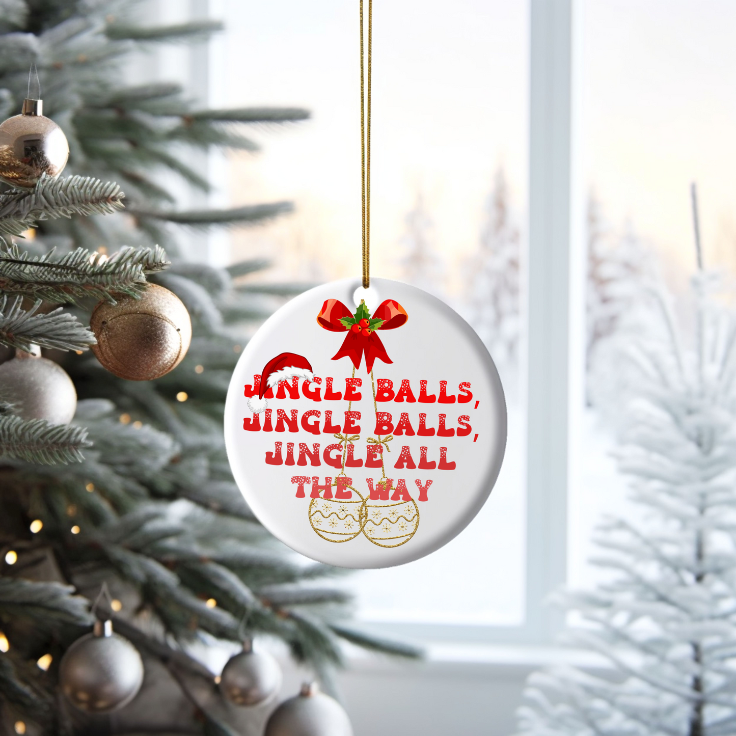 Exquisite Christmas Porcelain Ornaments with “Jingle Balls”; a stunning addition to your holiday decor.