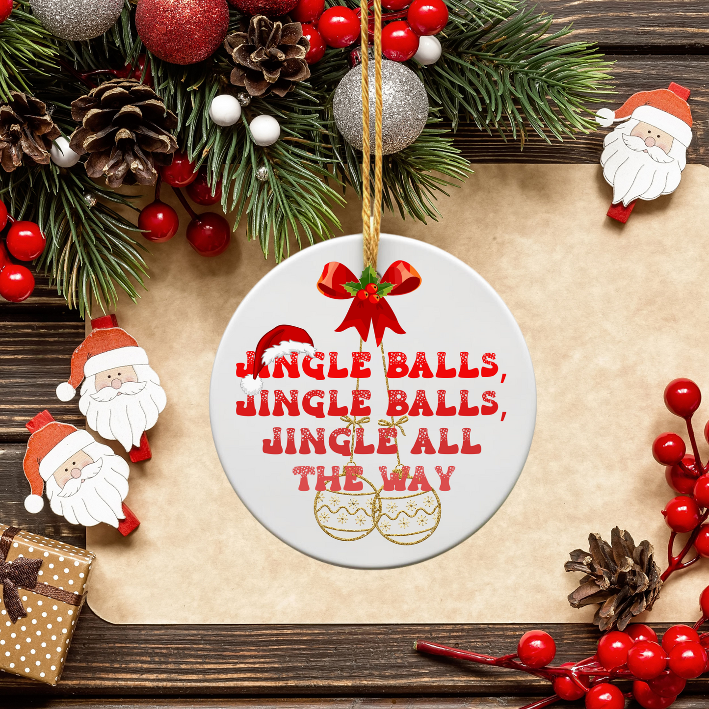 Exquisite Christmas Porcelain Ornaments with “Jingle Balls”; a stunning addition to your holiday decor.