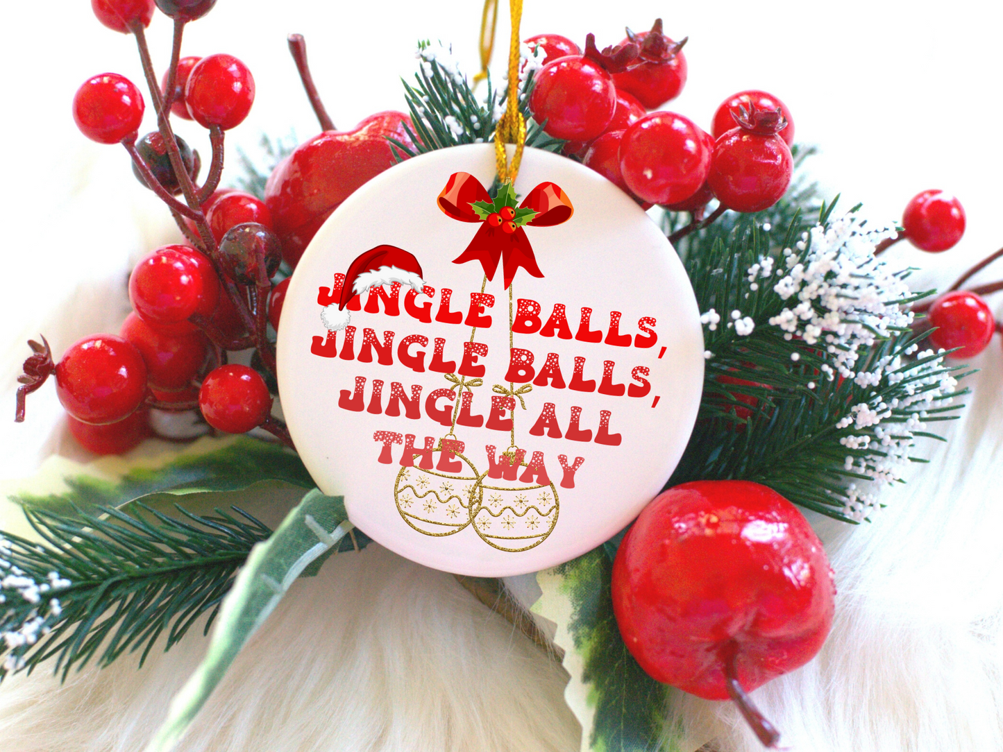 Exquisite Christmas Porcelain Ornaments with “Jingle Balls”; a stunning addition to your holiday decor.