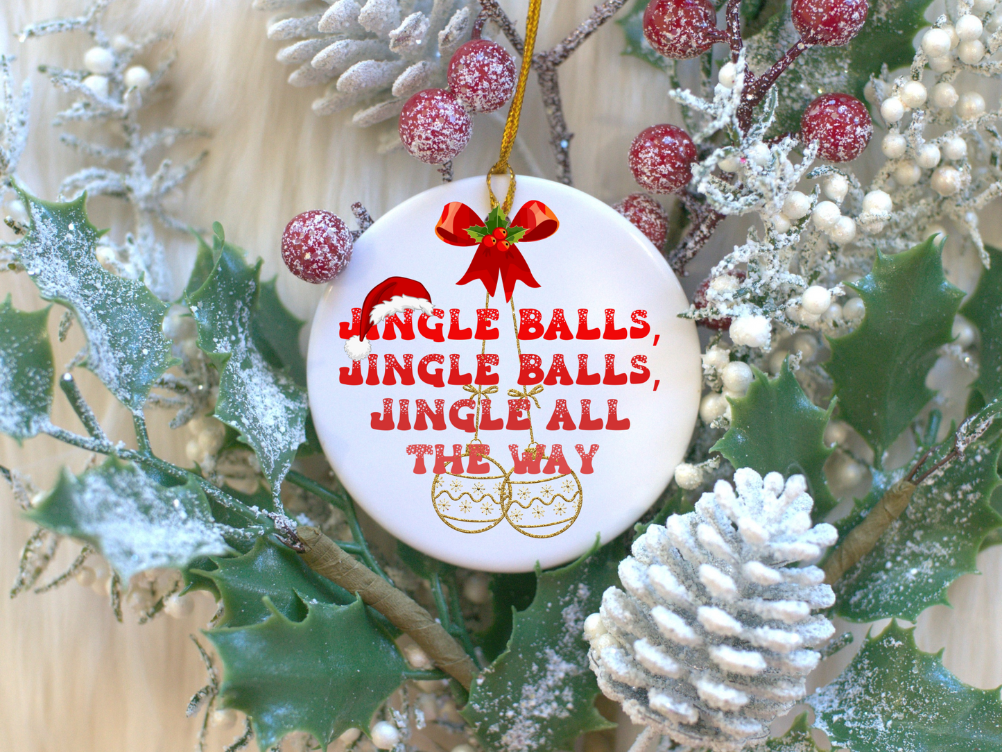 Exquisite Christmas Porcelain Ornaments with “Jingle Balls”; a stunning addition to your holiday decor.