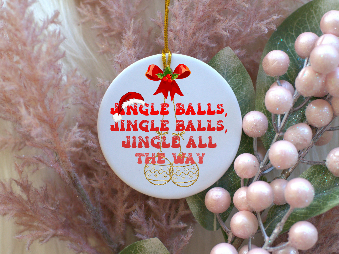 Exquisite Christmas Porcelain Ornaments with “Jingle Balls”; a stunning addition to your holiday decor.