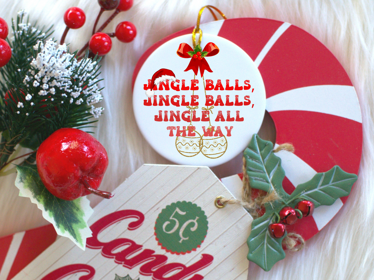 Exquisite Christmas Porcelain Ornaments with “Jingle Balls”; a stunning addition to your holiday decor.